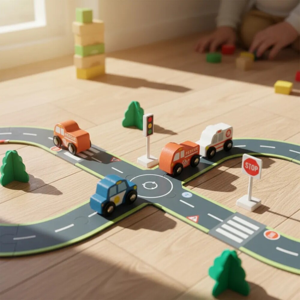 Set de juego en madera HiPando autopista Set de juego en madera HiPando autopista