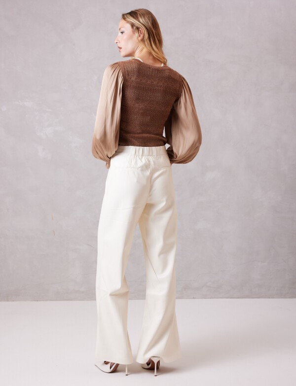 Pantalon Eco Cuero CRUDO