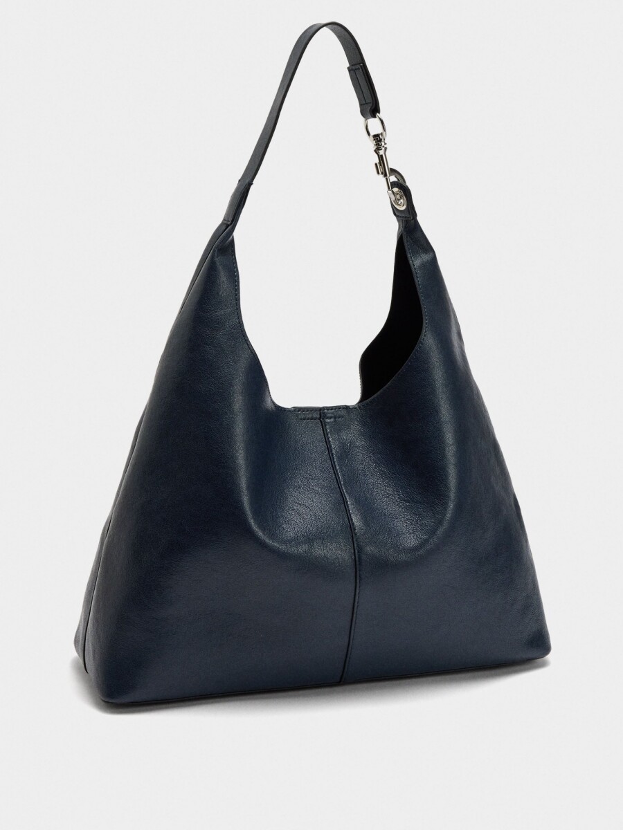 Bolso De Hombro Con Mosquetón azul-marino