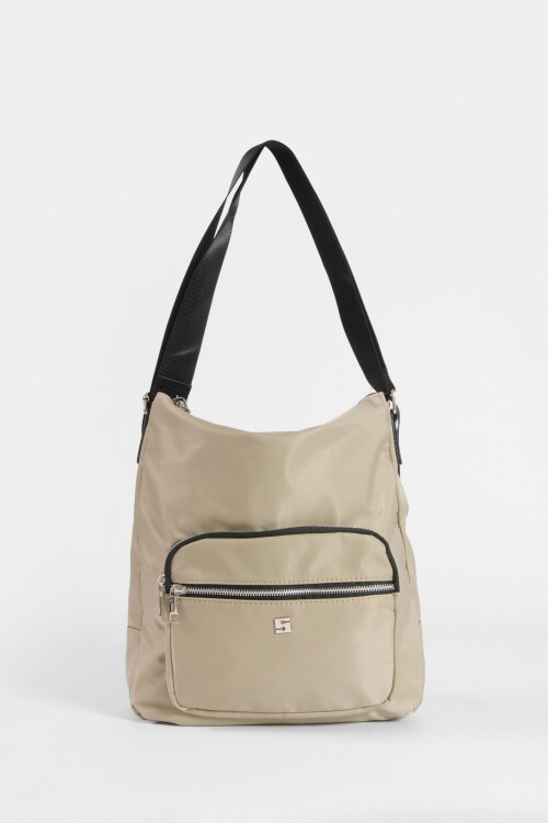 Hobo mochila con bolsillo beige