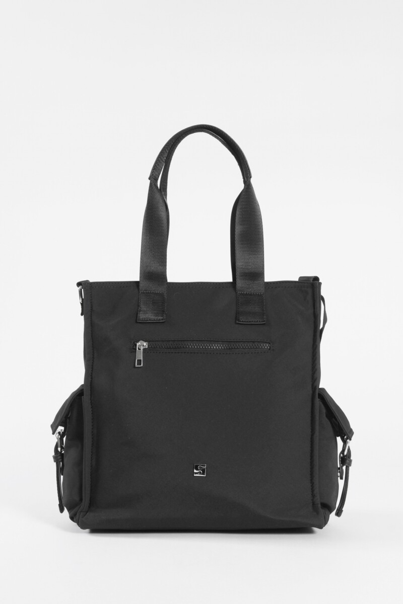 Bolso con dos bolsillos de tela negro