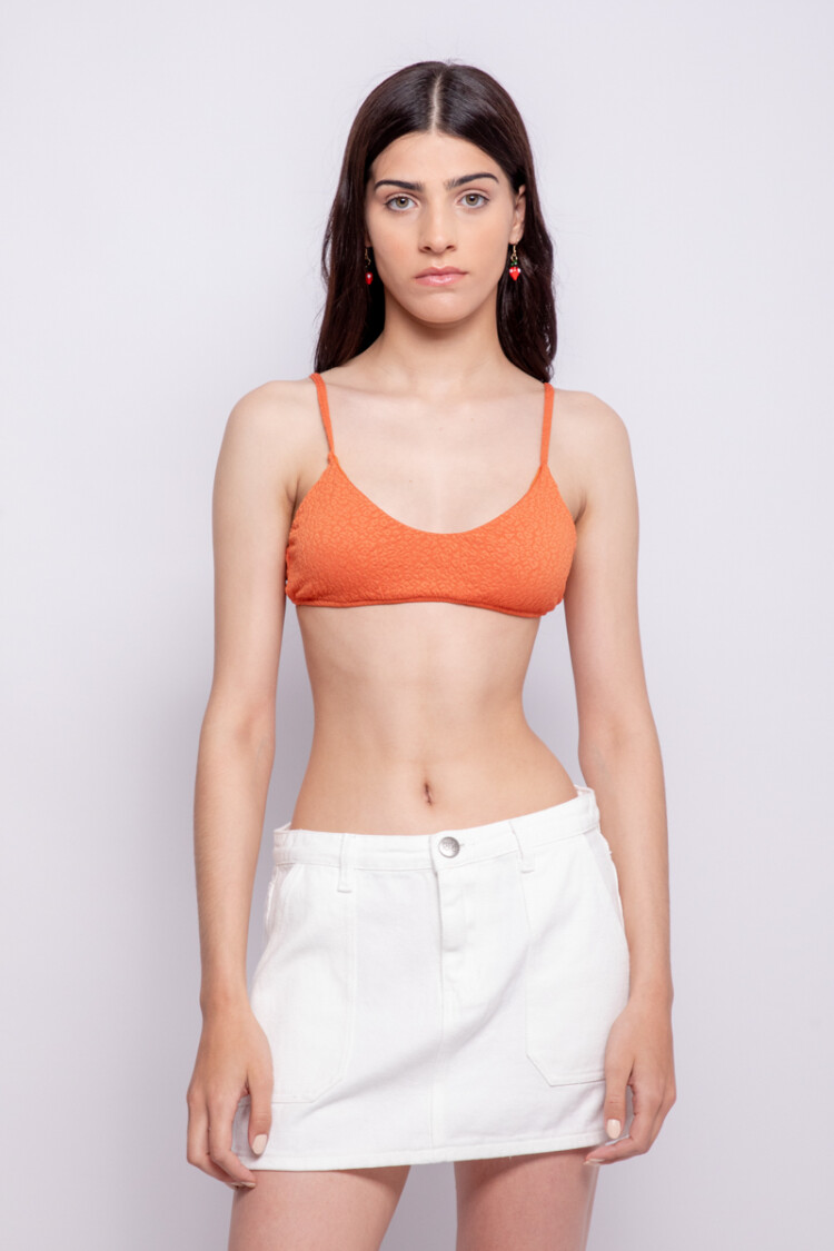 TOP ENTERO LEOPARD Coral Oscuro