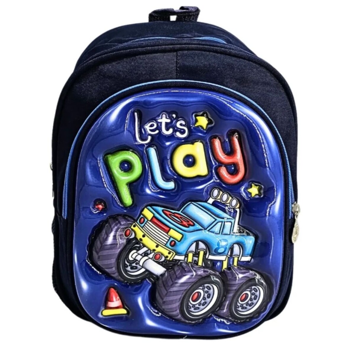 Mochila Estampada Con Relieve Pre-escolar - Auto 