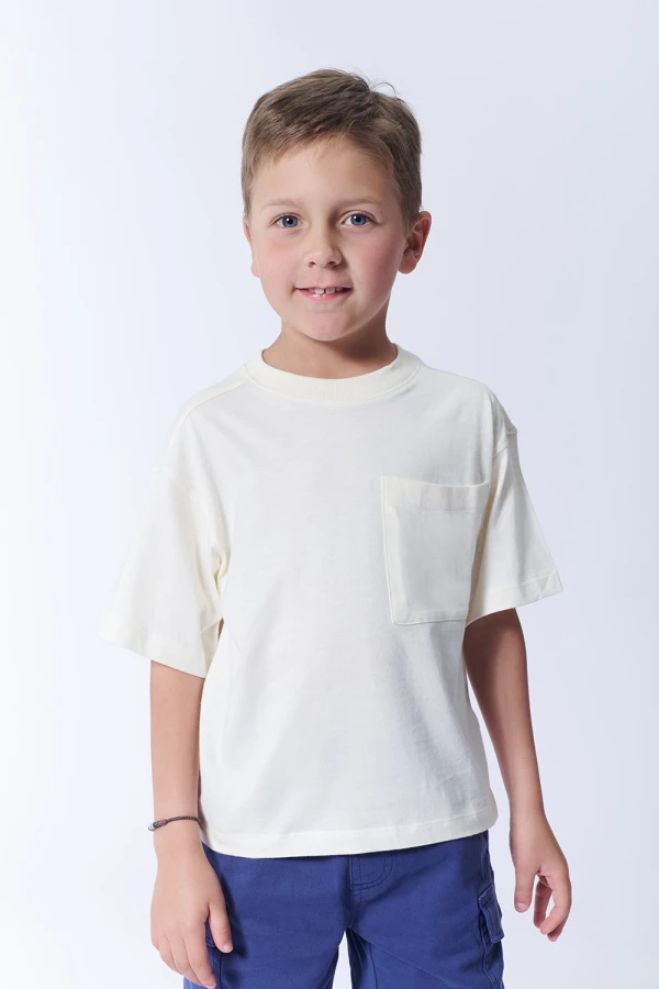 Remera oversize bolsillo Blanco