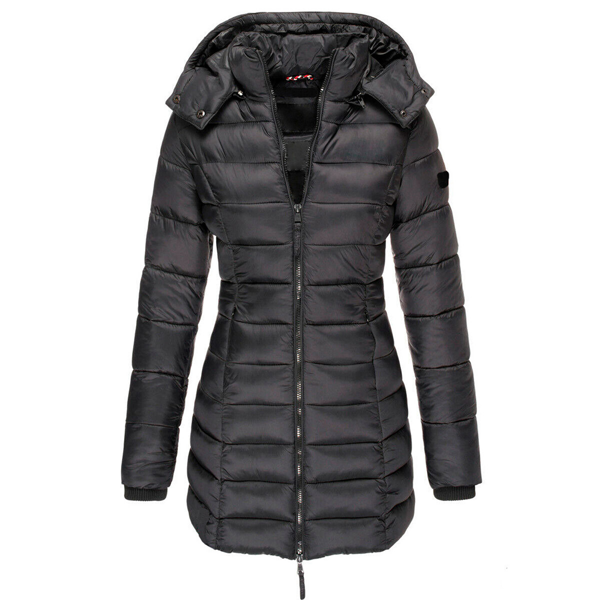 Campera Parka Uzspace Impermermeable Con Capucha Dama - Negro 