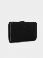 Cartera Lisa Con Textura Suave M negro