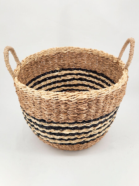 CANASTO RAYAS CON ASAS MARRON