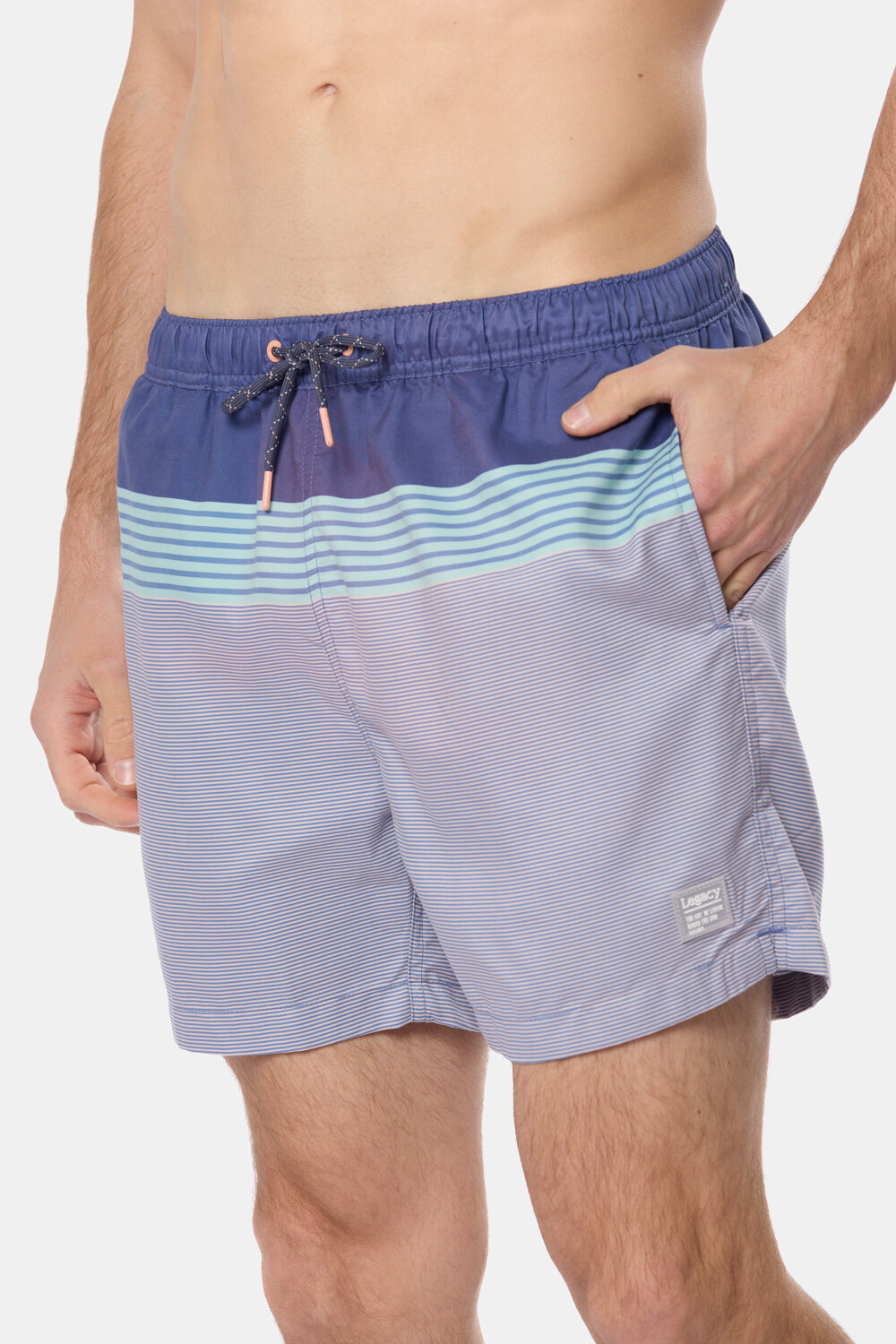 SHORT DE BAÑO RAYADO Rosa