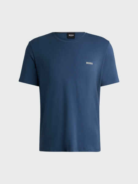 HUGO BOSS Camiseta de Algodón Elástico con Logo Bordado Violeta