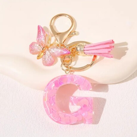 Llavero de letras G rosa