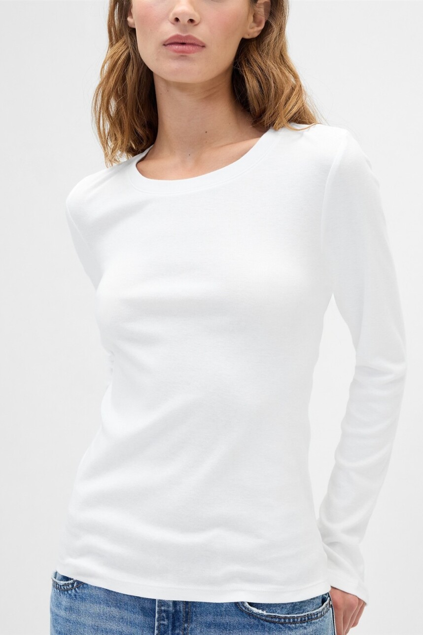 Remera Manga Larga Mujer White Uk