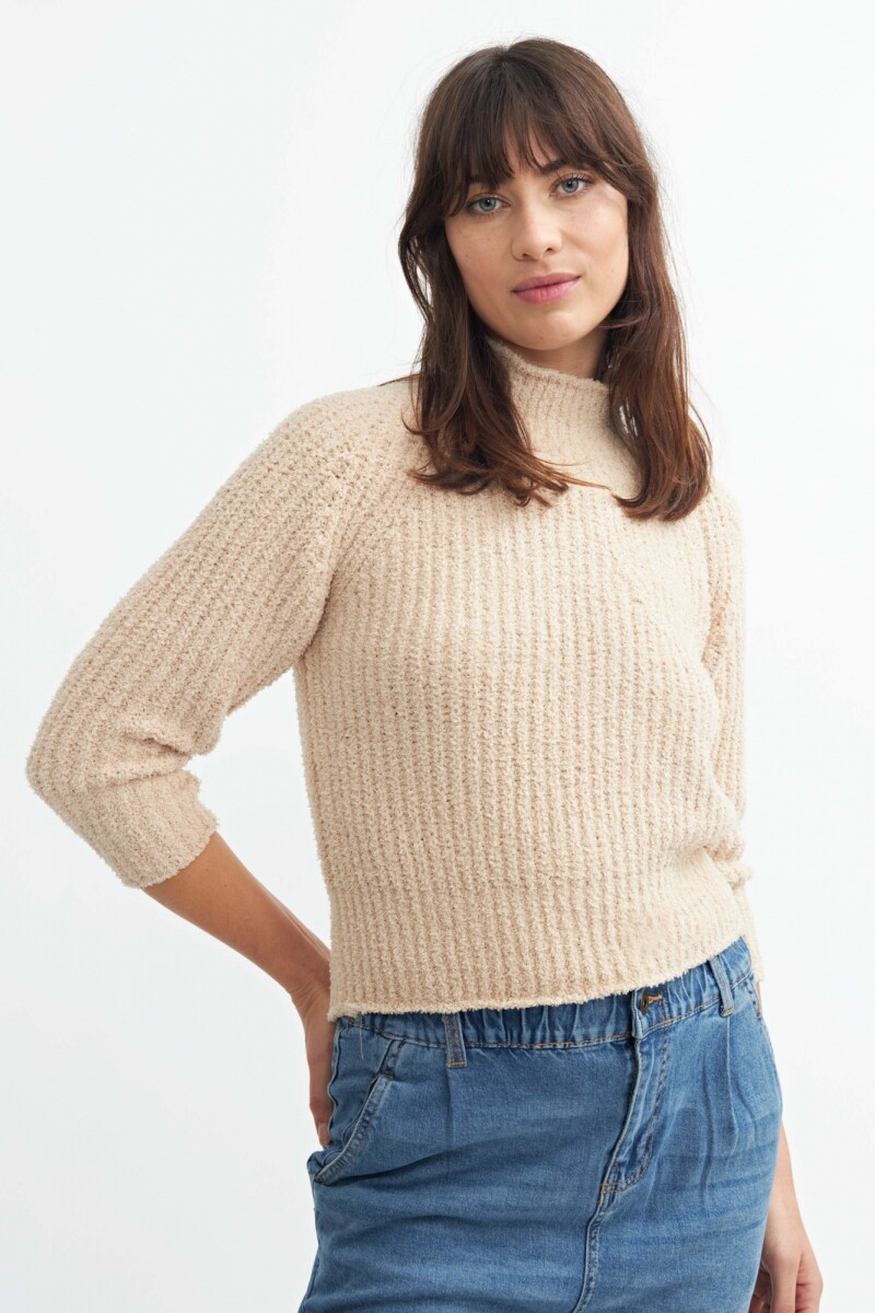 Sweater manga ranglán - Beige 