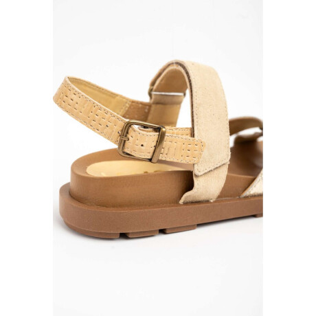 Sandalias Track Camel Dorado Cuero Nácar