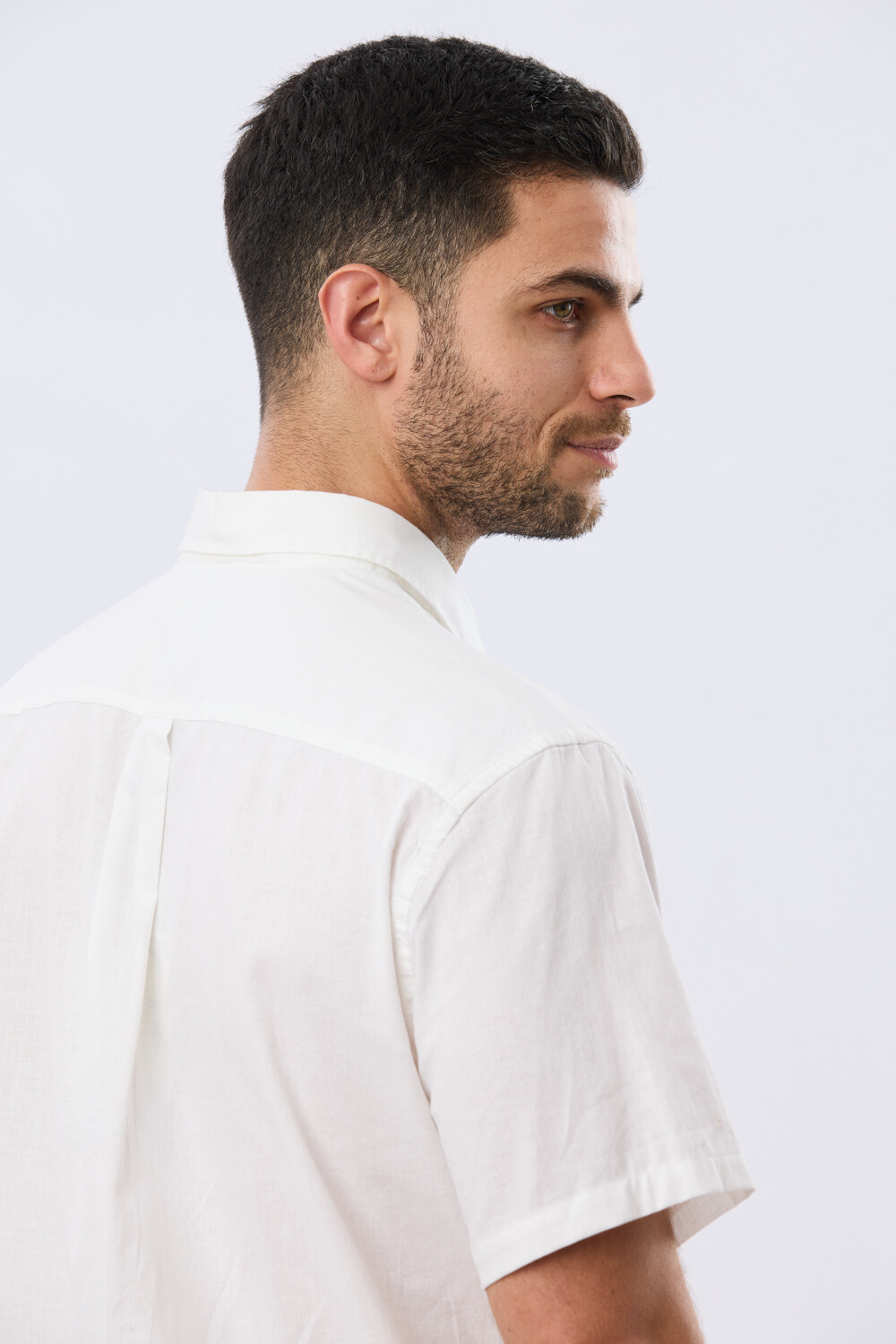 CAMISA LISA DE LINO Blanco
