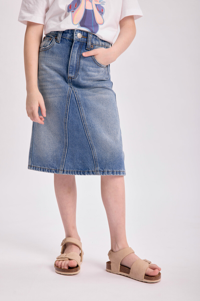 Pollera jean larga Azul Medio