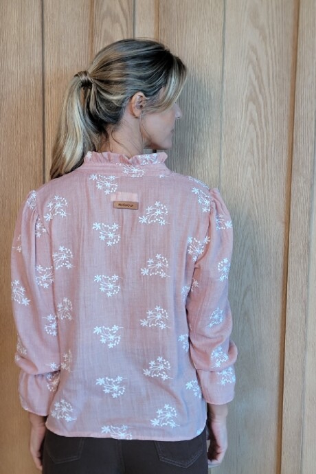 Blusa Copenhague Broderie Rosa