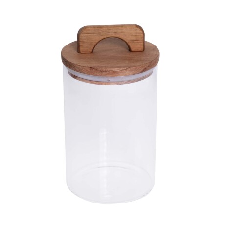 FRASCO C/TAPA VIDRIO-Y-MADERA TRANSPARENTE A120
