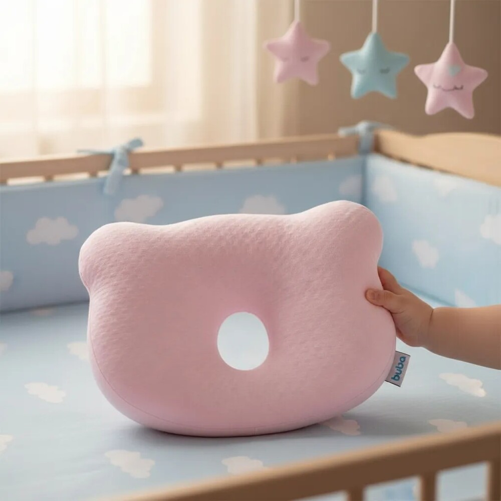 Almohada anti cabeza plana BUBA OSO rosa