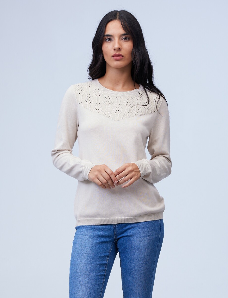 Buzo Bordado - Beige 