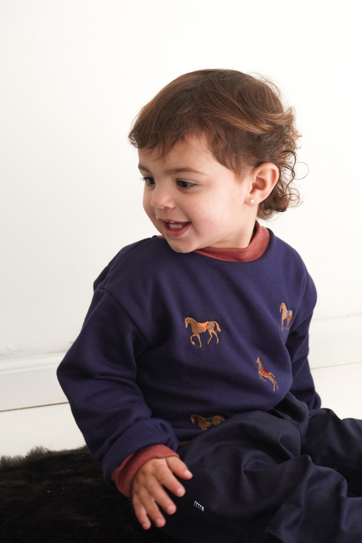 Mini Horsy Sweater Azul Marino