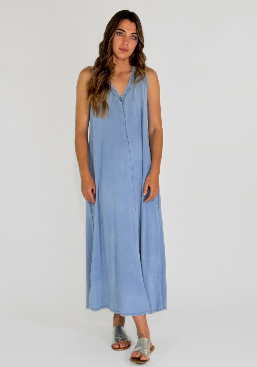 VESTIDO LAZARO - CELESTE 