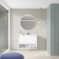 MUEBLE DE BAÑO NIWA 80 CM BLANCO BRILLO CON MESADA Mueble De Baño Niwa 80 Cm Blanco Brillo Con Mesada