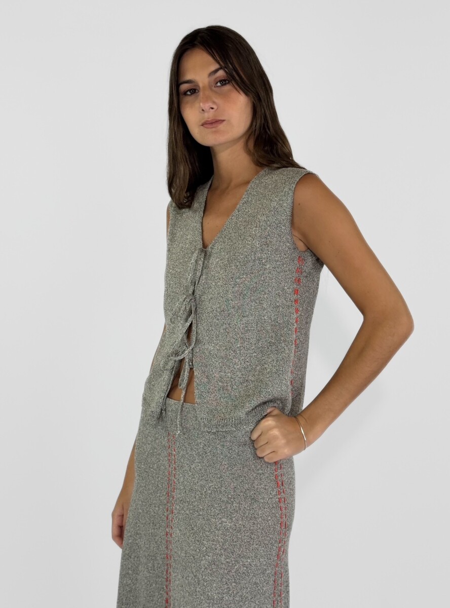 CHALECO TEJIDO EN LINO FILIPA - VISON 