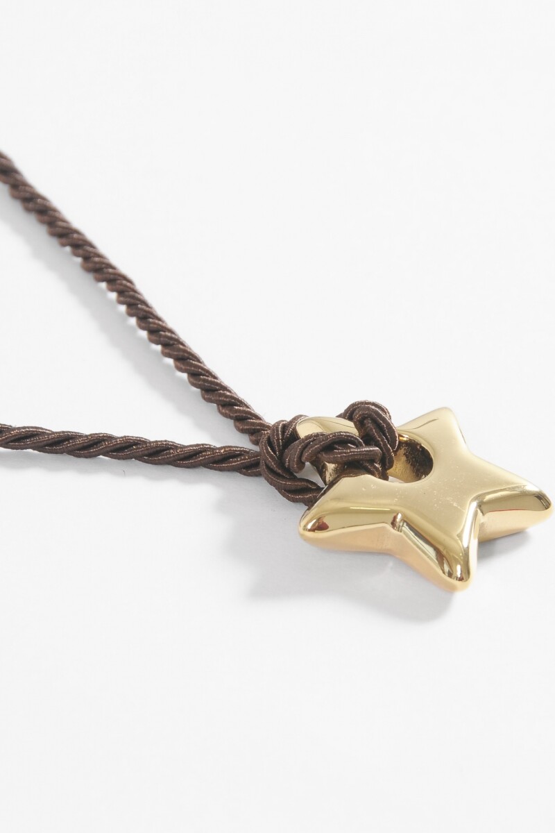 Collar cordón dije estrella acero dorado