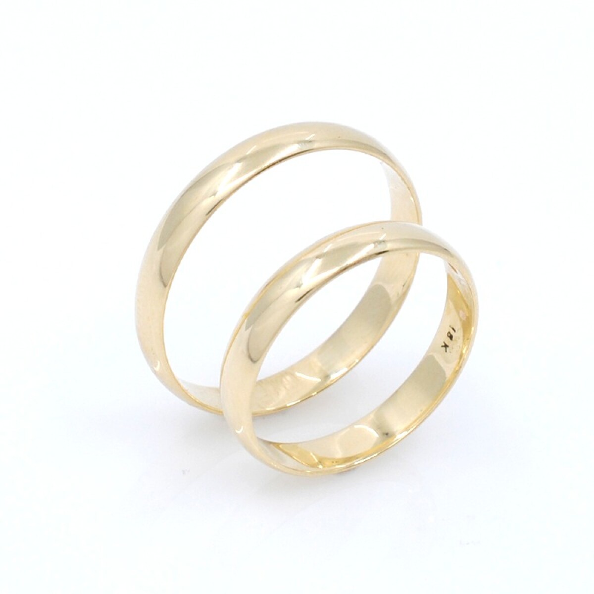 Par de alianzas oro 18K amarillo bombé clásico 3,5 mm 