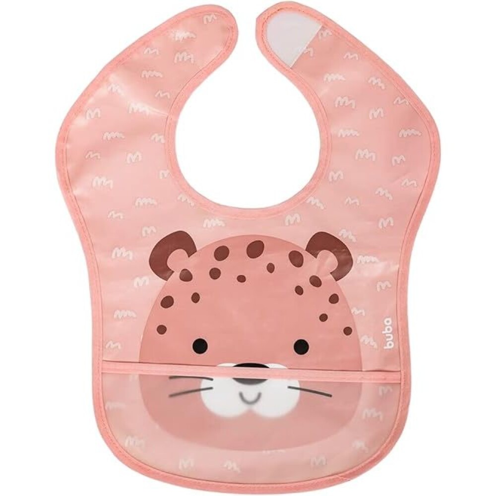 Babero alimentacion BUBA leopardo rosa