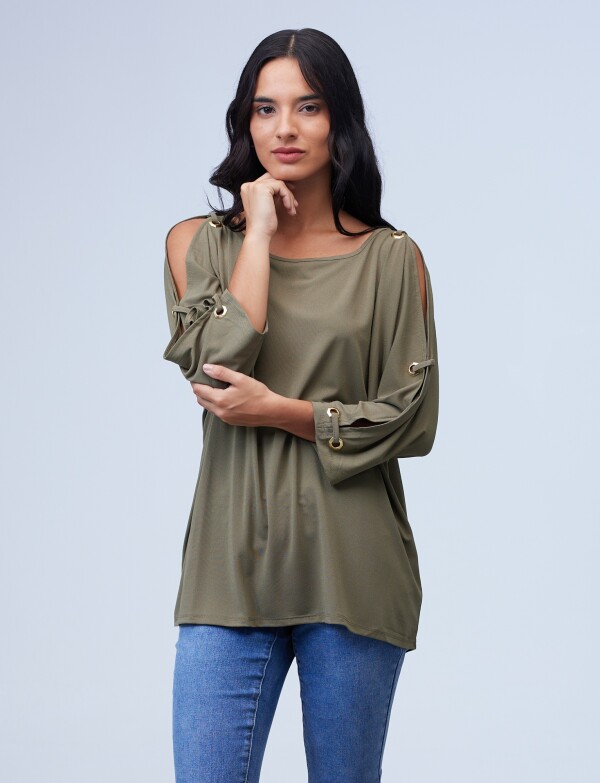 Blusa Oversize Manga Aros OLIVA