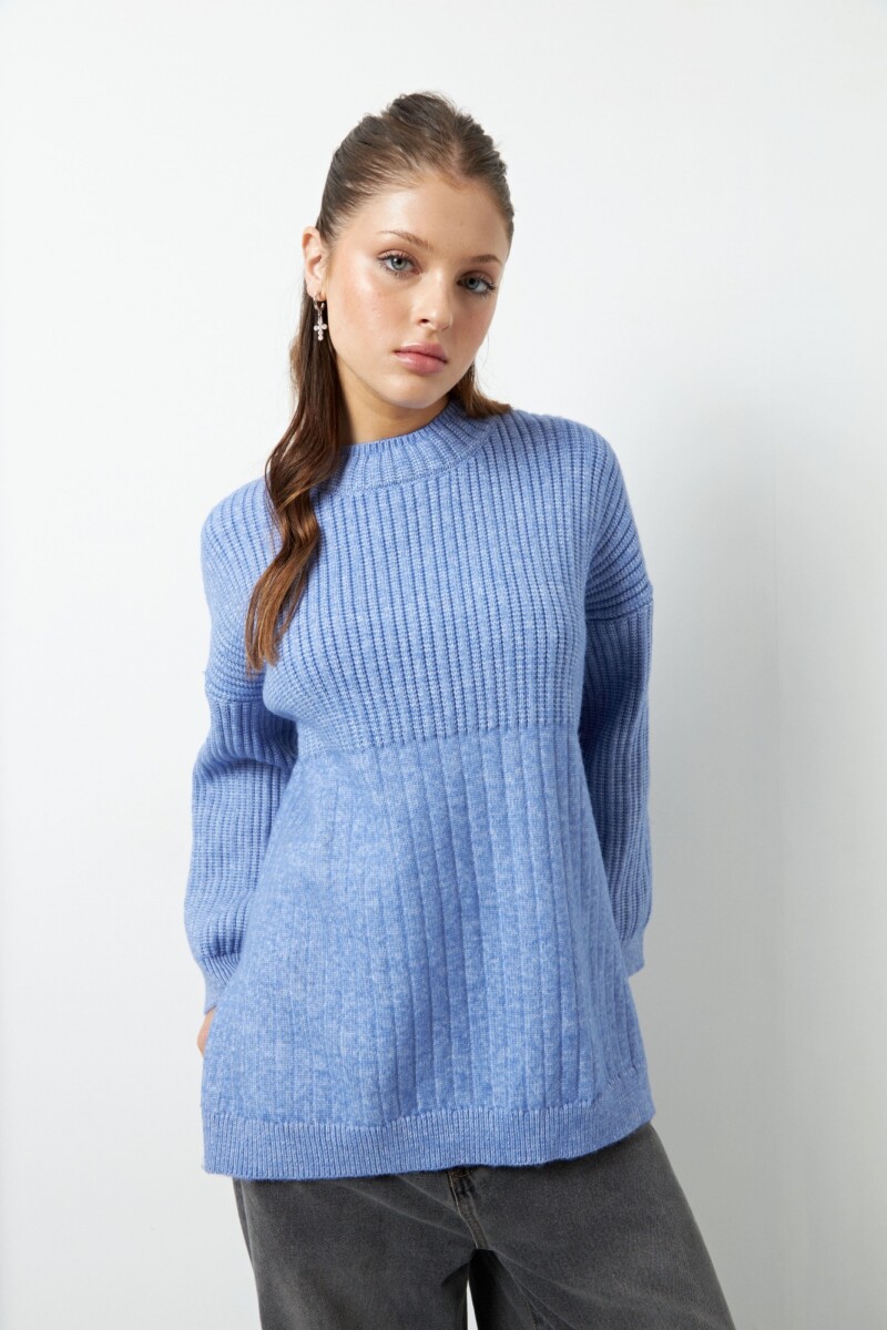 POLERA FAREL Azul Melange
