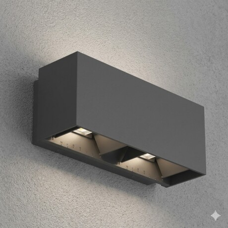 Spot aplique doble led ángulo regulable 18W IP65 NEGRO