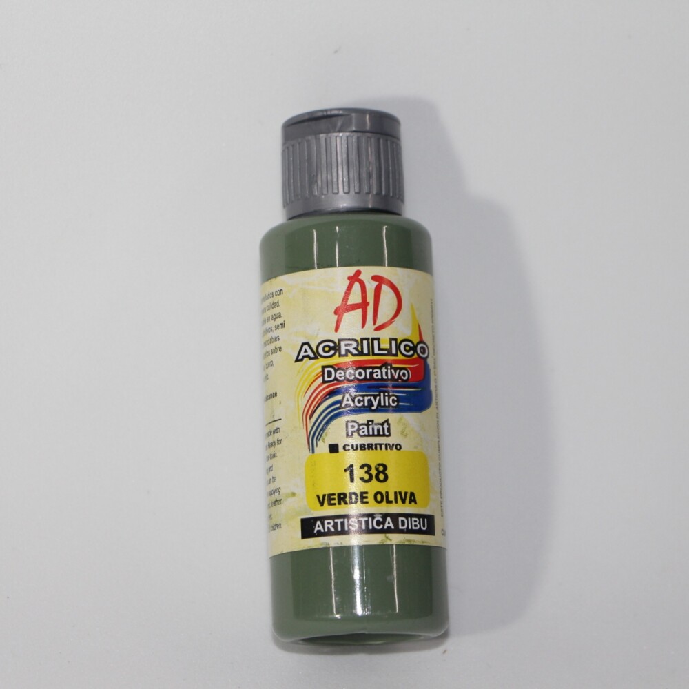 PINTURA ACRILICA ARTISTICA DIBU 60 ML. DIFERENTES COLORES COLOR VERDE OLIVA 138