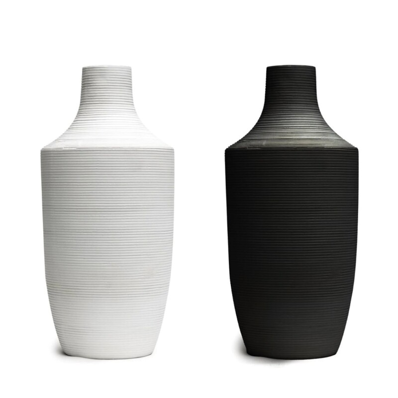 FLORERO CERAMICA D14x31CM BLANCO/NEGRO MATE FLORERO CERAMICA D14x31CM BLANCO/NEGRO MATE