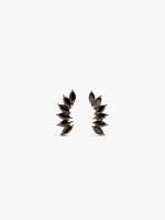 Pendientes Hojas Con Cristales dorado