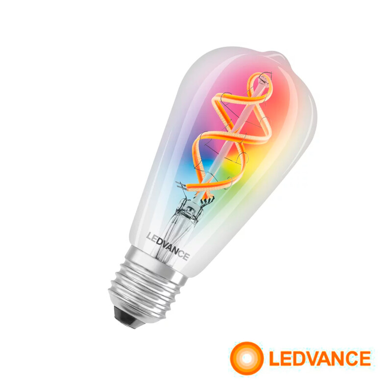 LAMPARA LEDVANCE OSRAM WIFI RGB 6W EDISON PERA Lámpara Led Smart LEDVANCE OSRAM ST64 6W RGBW