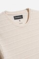 T-shirt con bordado y textura BEIGE