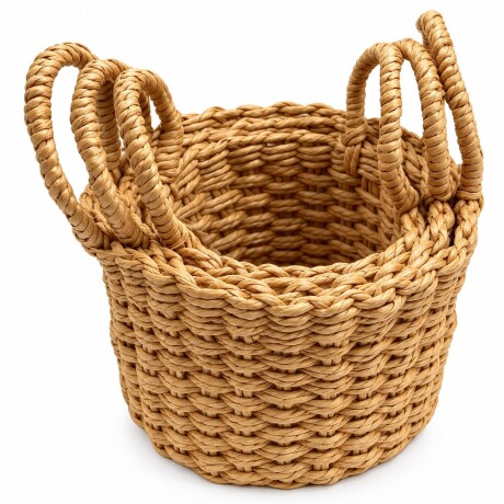CANASTOS 3 UNIDADES COLOR BEIGE 21.5X15 - 16X14 - 15X12 HP0057 001