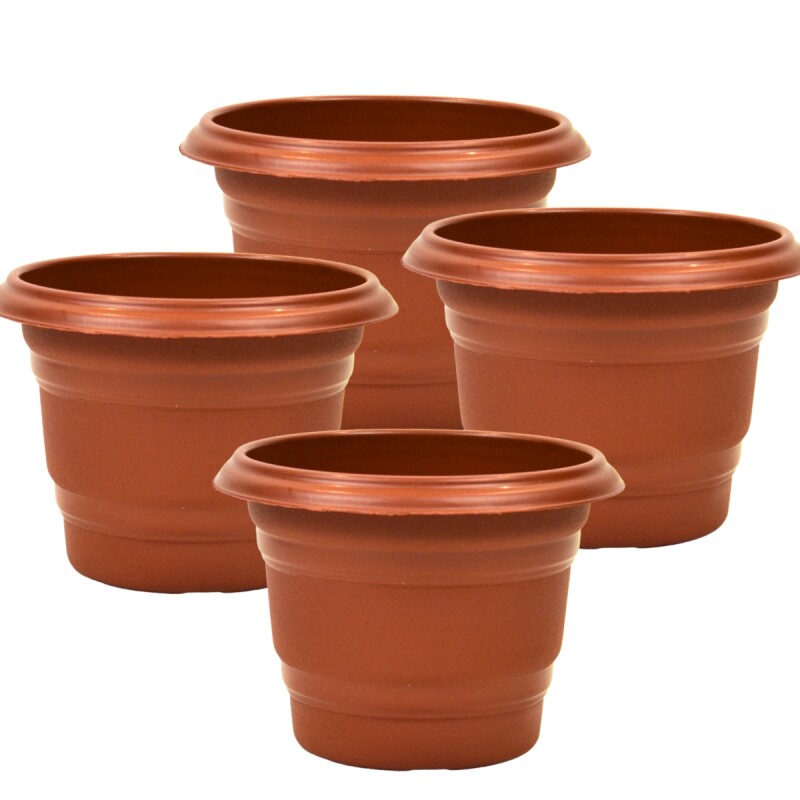 Set x4 Maceta redonda 600 ml MARRON