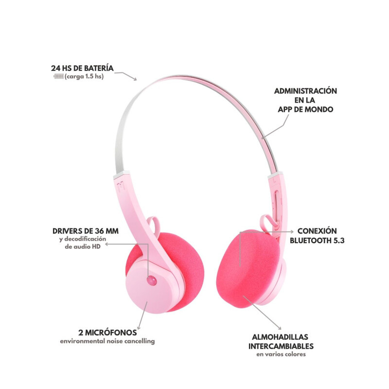 Mondo Freestyle Headphone - Pink Mondo Pink