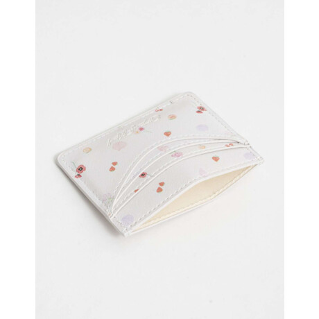 Tarjetero Cuerina Flores Estampado Flores