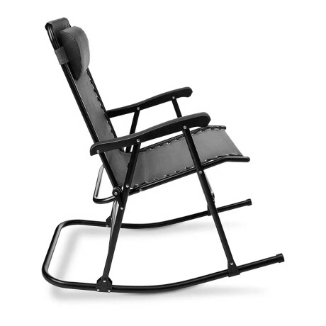 Silla Reposera Mecedora Plegable Con Almohadilla Negro