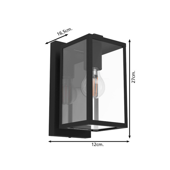 Aplique de pared tipo farol E27 IP44 BUDRONE EG0463