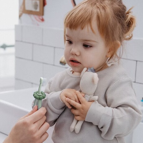 Cepillo Dental Infantil 0-2 Años Suave Raspador Lingual Verde