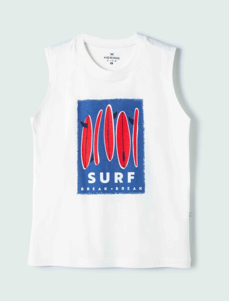 MUSCULOSA INFANTIL CON ESTAMPA BLANCO