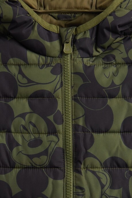 Campera Puffer Disney Toddler Niño Army Jacket Green