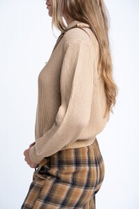 Campera Tejida Algodon Arena