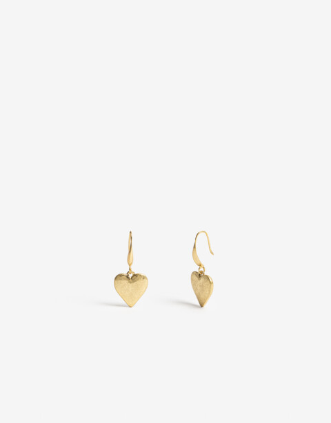Aros Colgantes Cortos Color Aros Colgantes Cortos Corazón - Dorado Oro Amarillo
