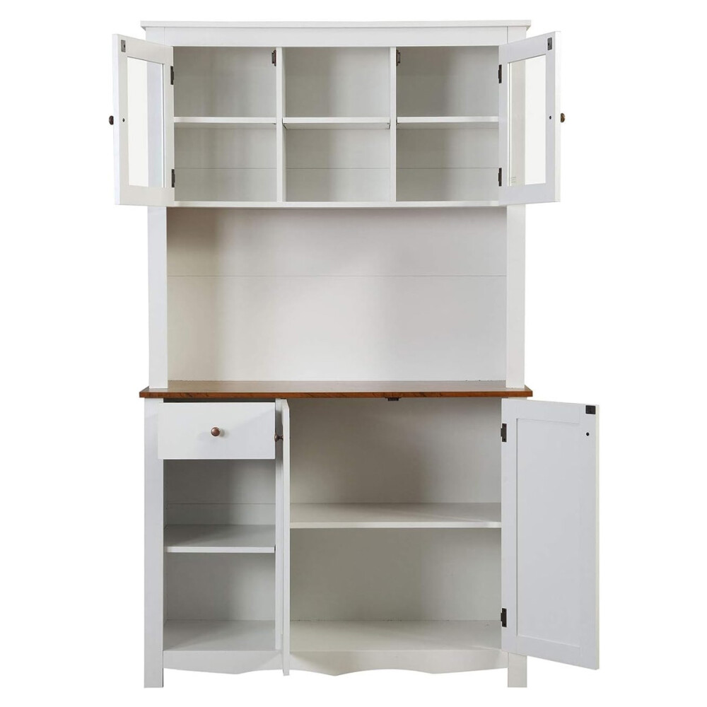 CRISTALERO 4 PUERTAS ARMARIO DE COCINA MODULAR APARADOR ALACENA BUFFET BLANCO